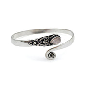 Tanvi Collection Bangle Bracelet - Silver with Rose Quartz