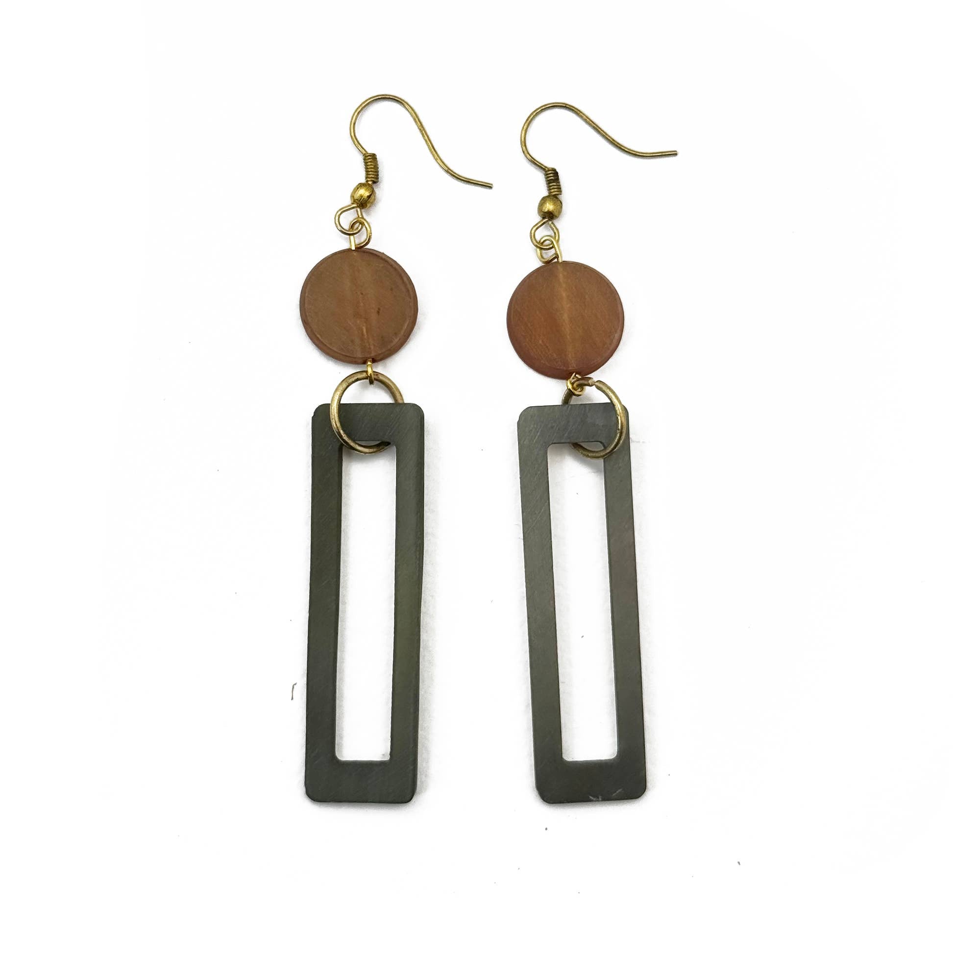 Omala Autumn Neutrals Earrings - Geo Drop Earth