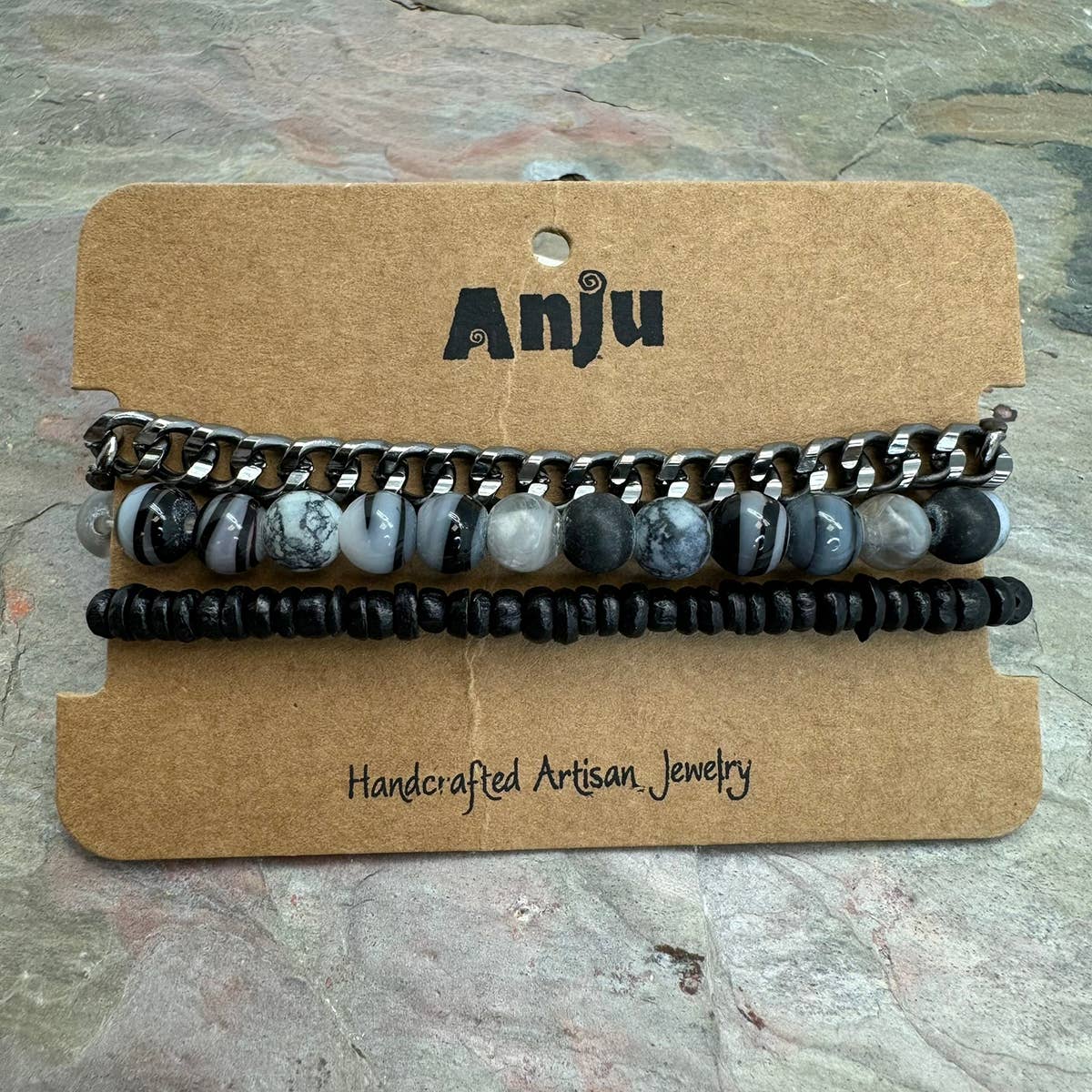 Aadi Shadow Wood Bracelet Trio Set