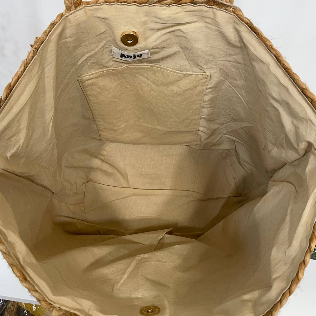 Luna Bag - Jute tote bag with silver pattern