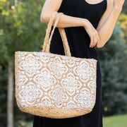 Luna Bag - Jute tote bag with silver accents