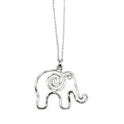 Silver Plated Pendant Necklace - Elephant