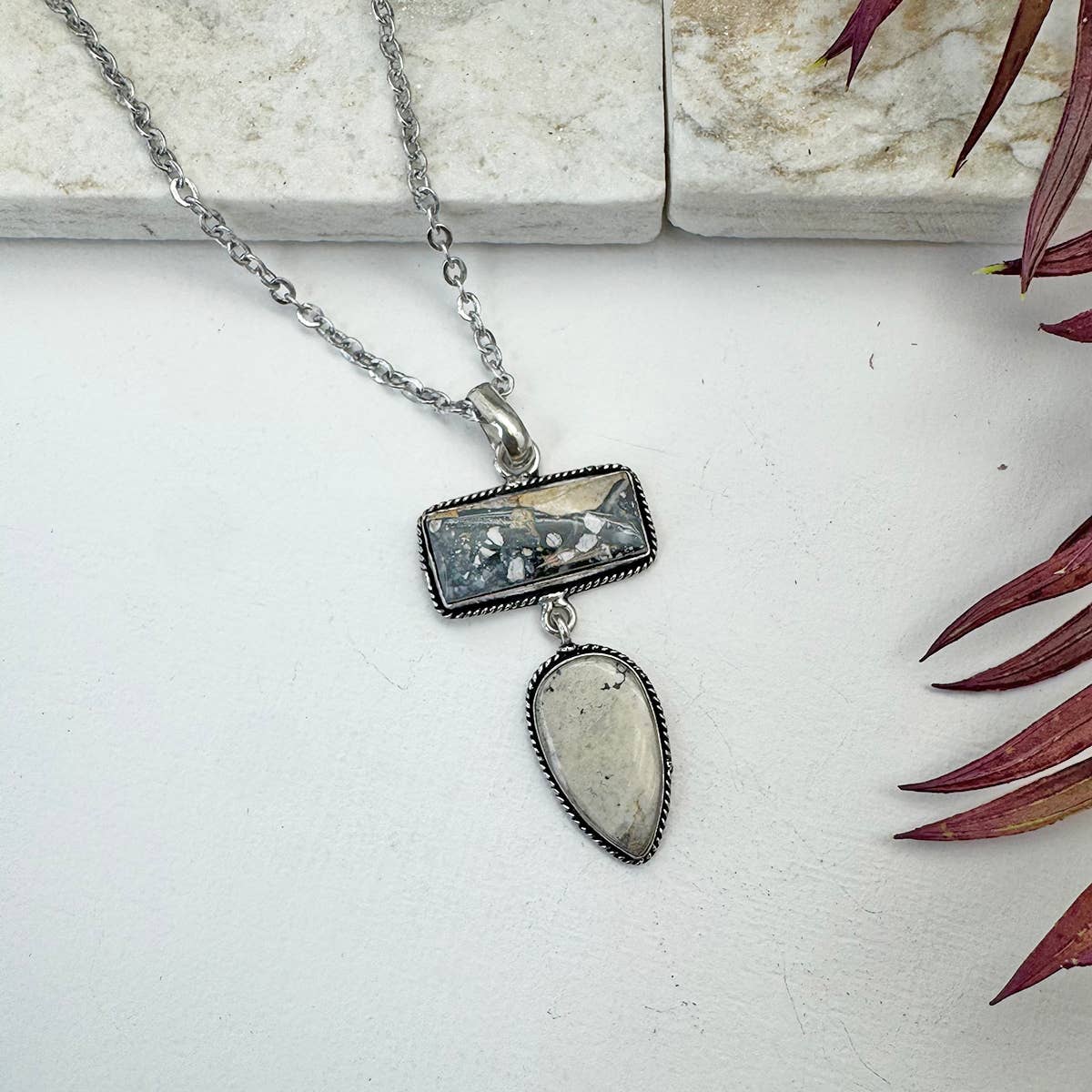 Handcrafted Semiprecious Stone Necklace - Maligano Jasper