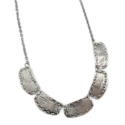Kashi Antique Silver Embossed Necklace - Scalloped Texture
