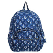 Indigo Palms Large Backpack - Block Printed Organic Cotton