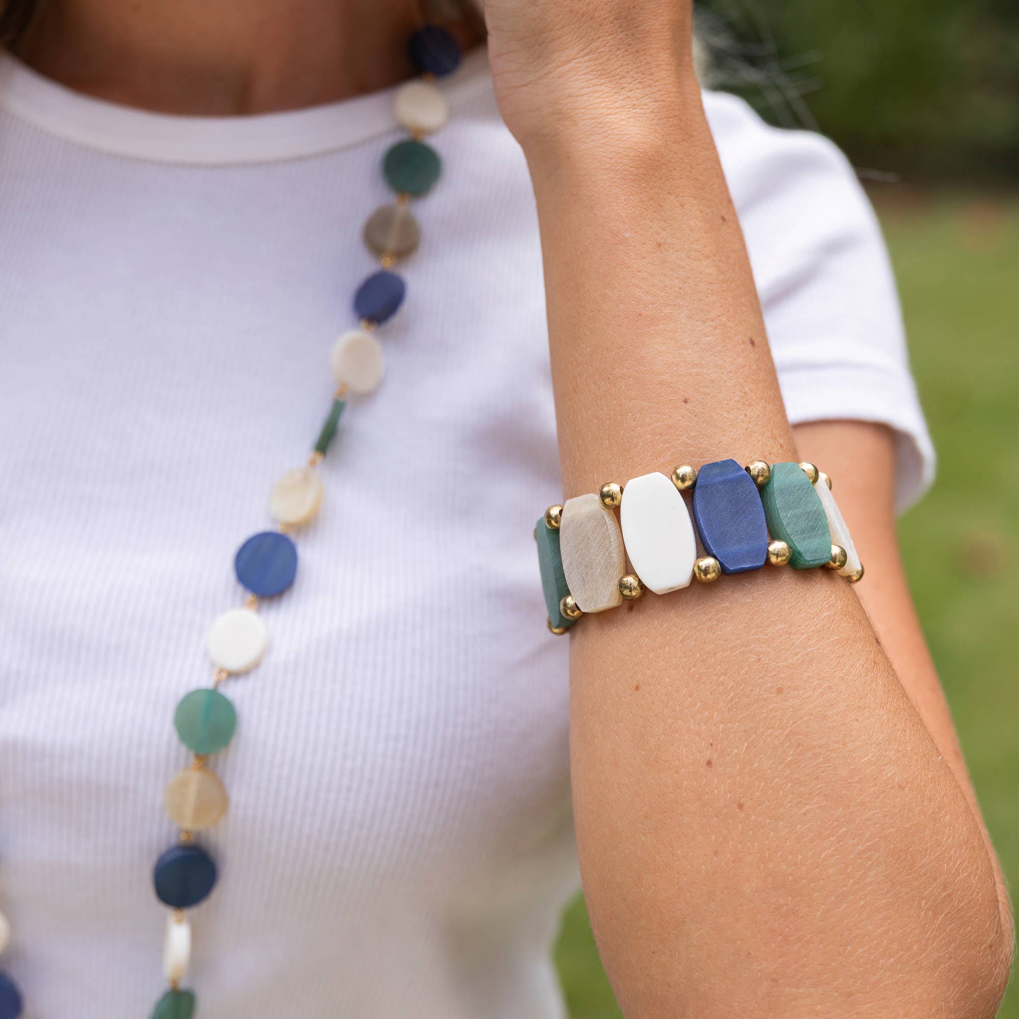 Omala Azure Coast Bracelet - Faceted Blue