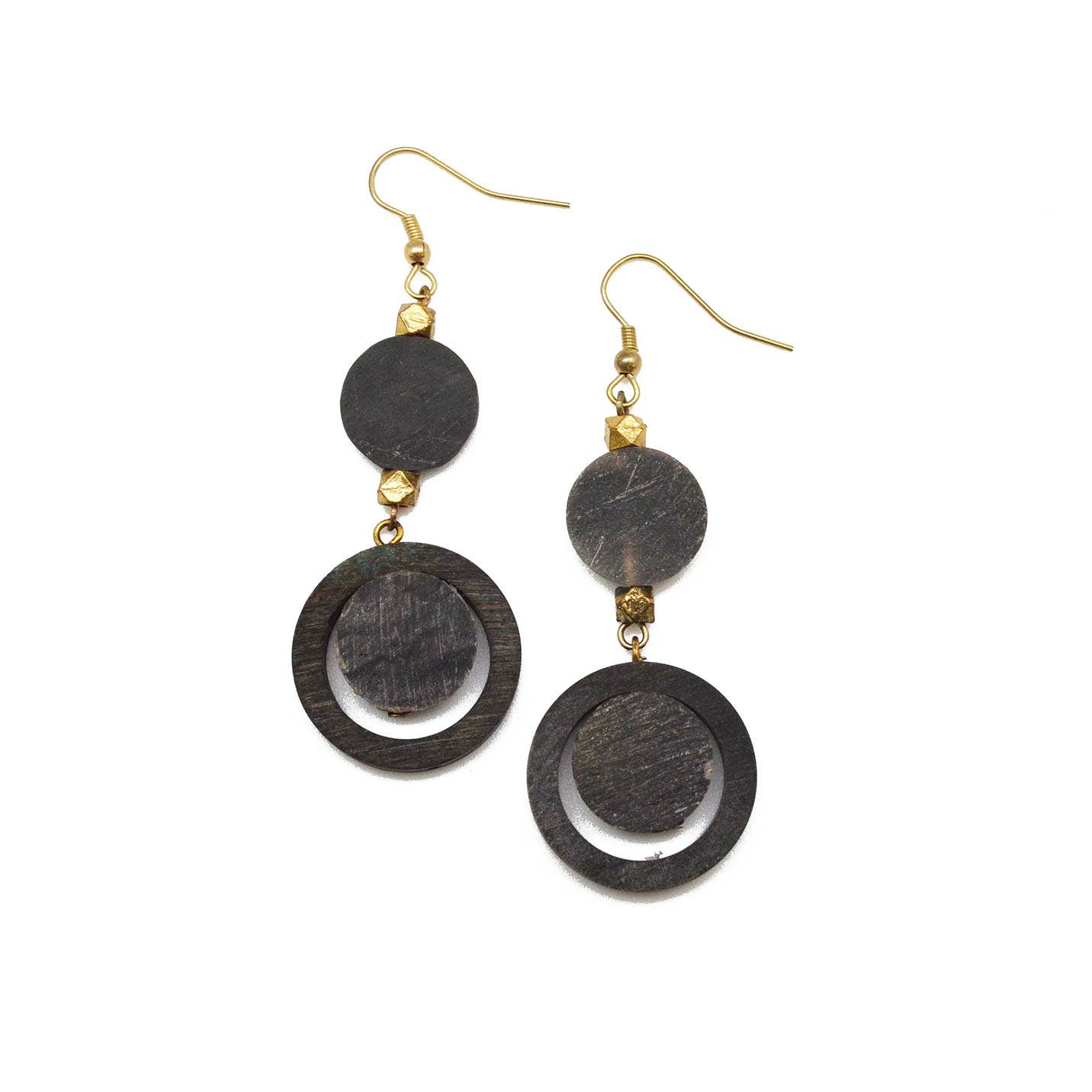 Omala Autumn Neutrals Collection Earrings - Black Circles