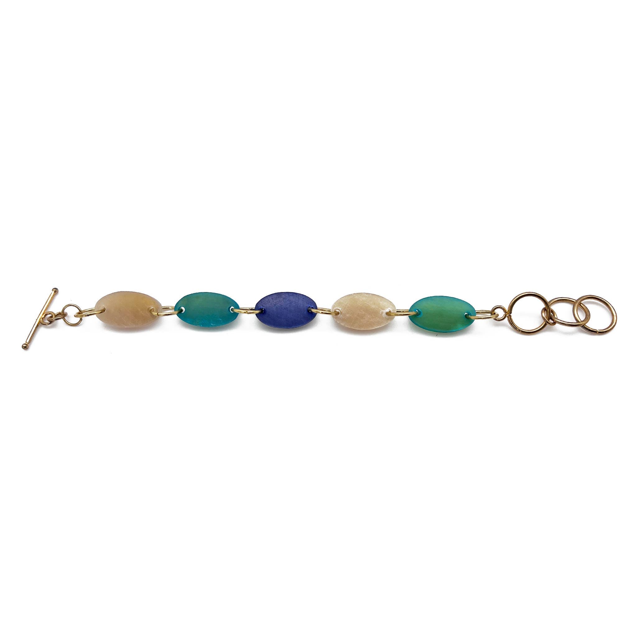 Omala Azure Coast Bracelet - Small Ovals with Toggle Clasp