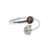 Tanvi Collection Bangle Bracelet - Silver with Tigerseye