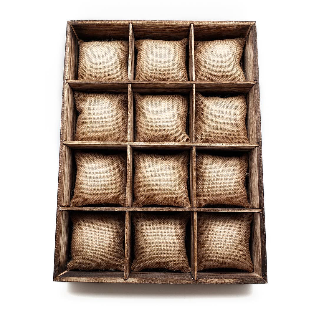 Wooden Tray and Natural Burlap Cushions