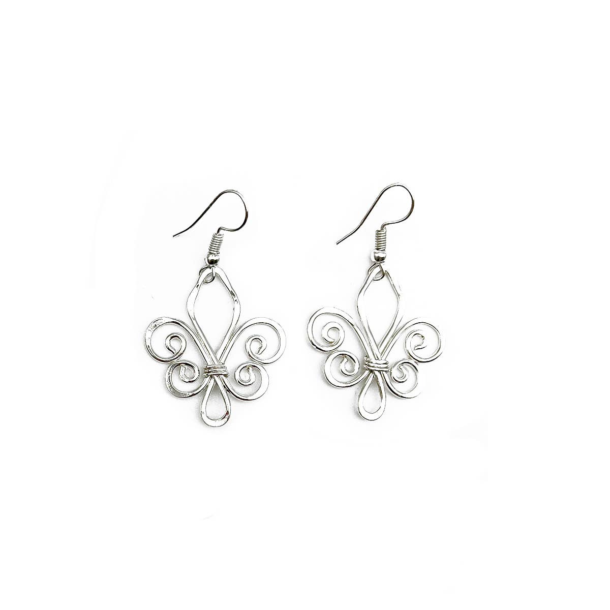 Silver Plated Earrings - Smaller Size Fleur-de-Lis