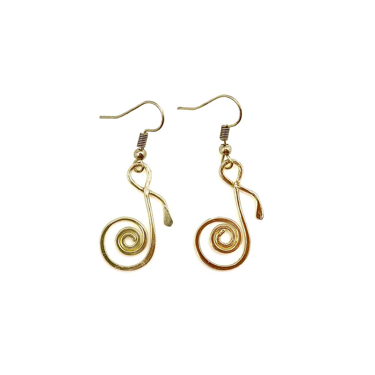 Gold Plated Earrings - Smaller Size Music Note