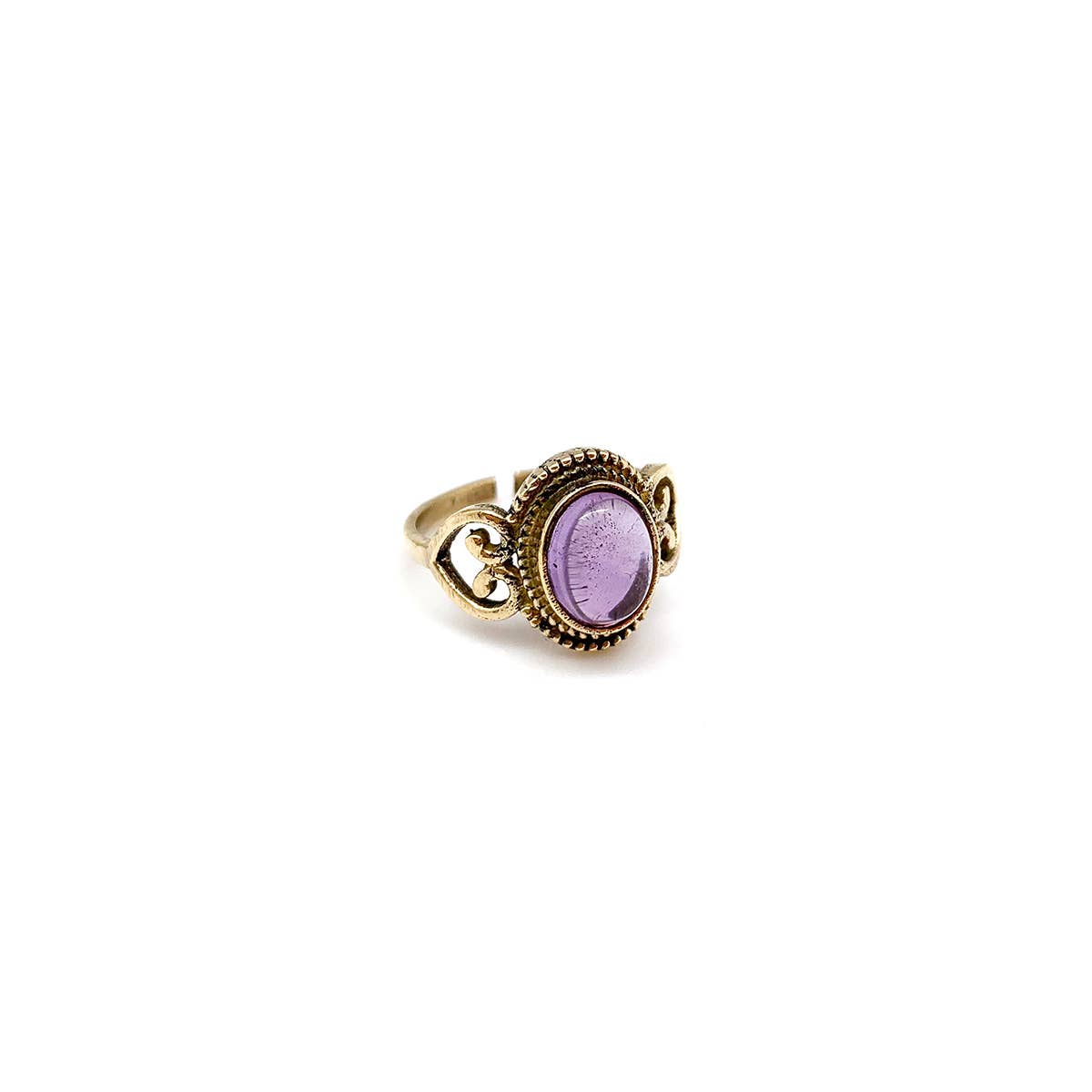Tanvi Collection Ring - Gold Oval with Amethyst