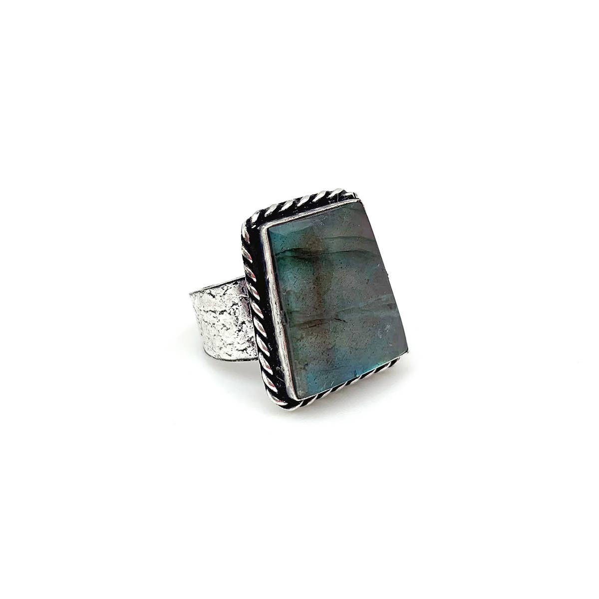 Handcrafted Kashi Semiprecious Stone Ring - Labradorite