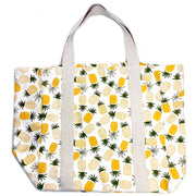 Handcrafted Canvas Bag with Block-Printed Pinapples
