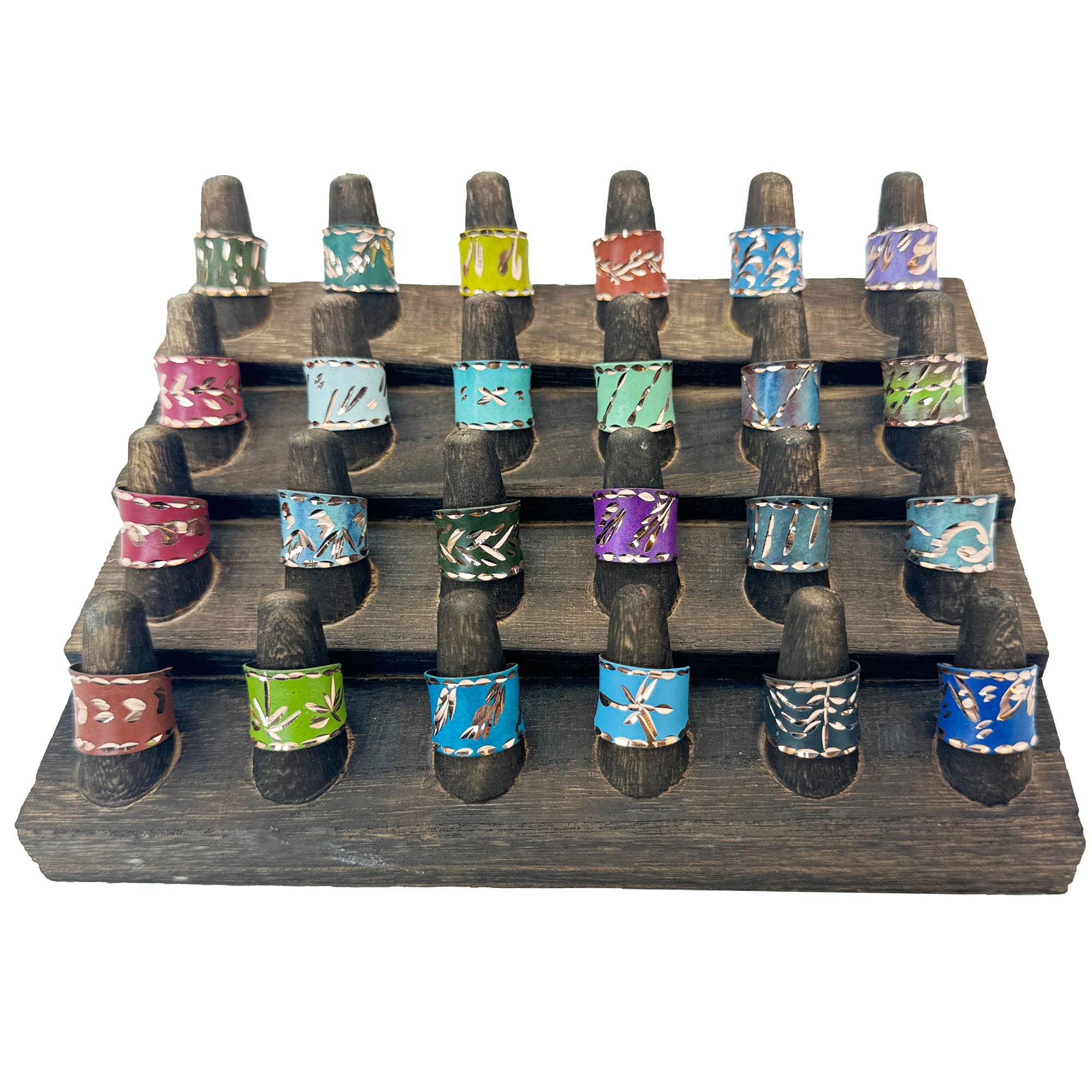 Patina Engraved Copper Ring Pre-Pack with Display