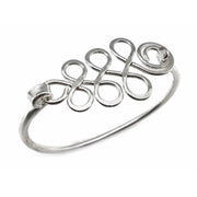 Silver Plated Bangle - Curly Loops