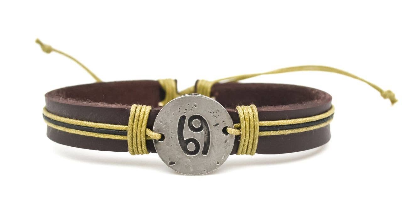 Zodiac Pewter Cancer Glyph Bracelet