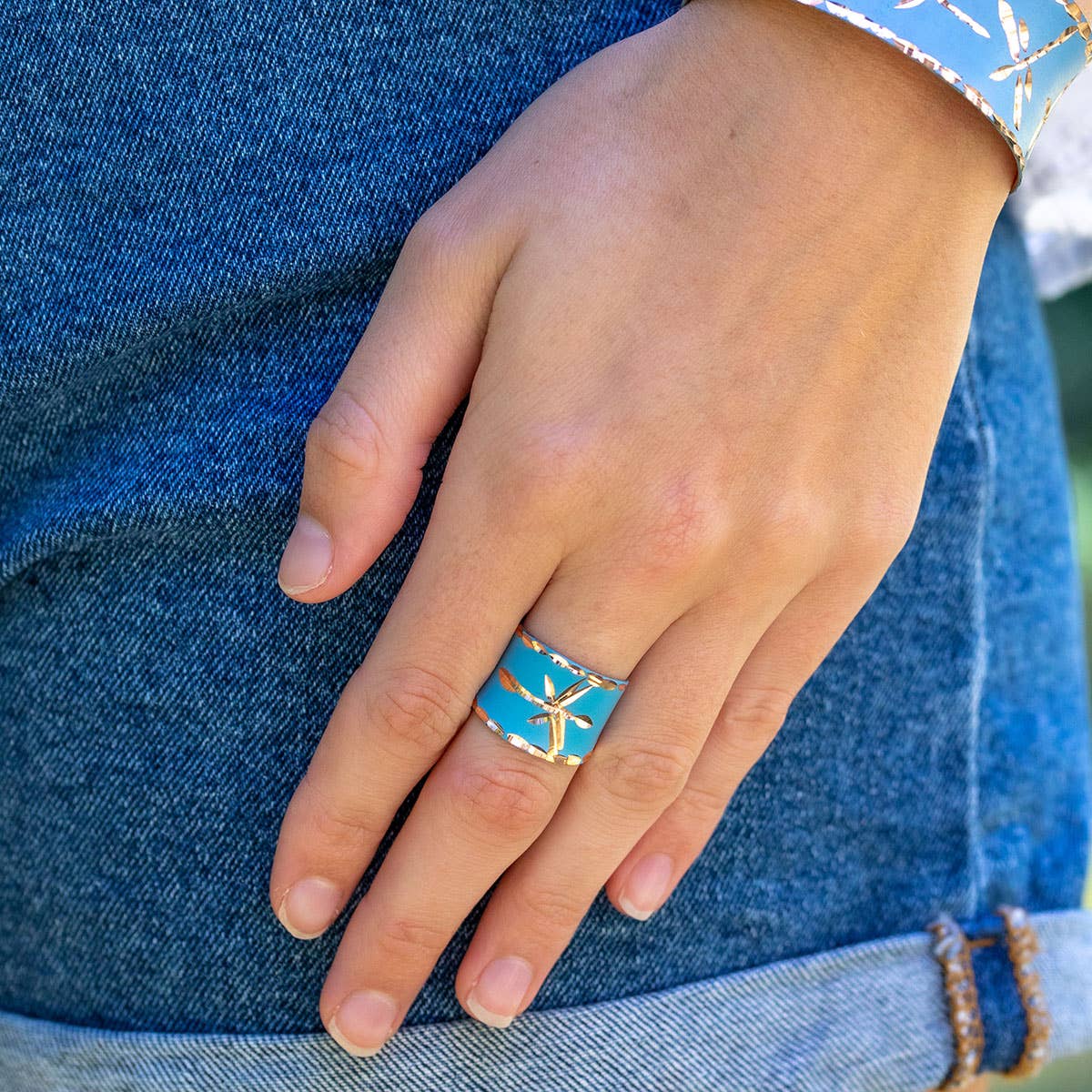 Patina Dragon Fly Dream Ring