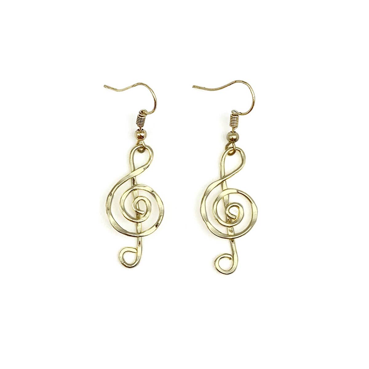 Gold Plated Earrings - Smaller Size Treble Clef