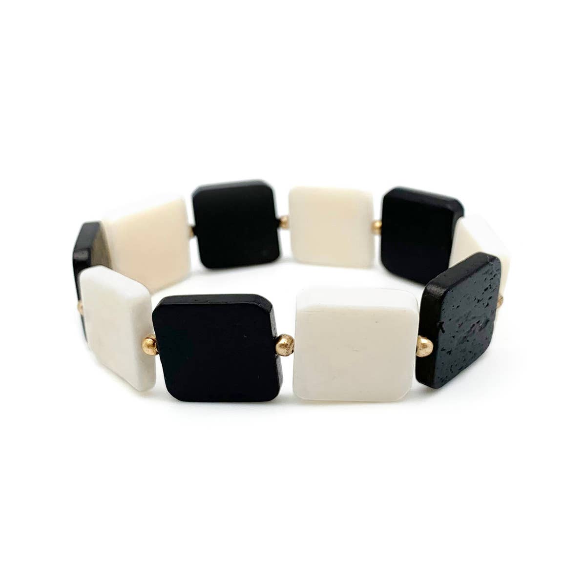 Omala Modern Monochrome Collection Square Beads Bracelet