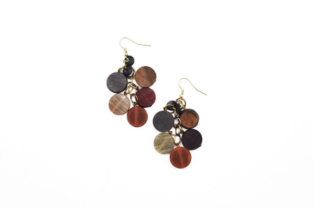 Omala Autumn Neutrals Collection Earrings - Beaded Cluster