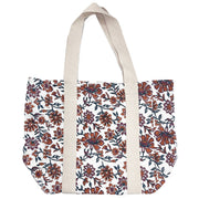 Handcrafted Canvas Bag with Block-Printed Amber Amaryllis