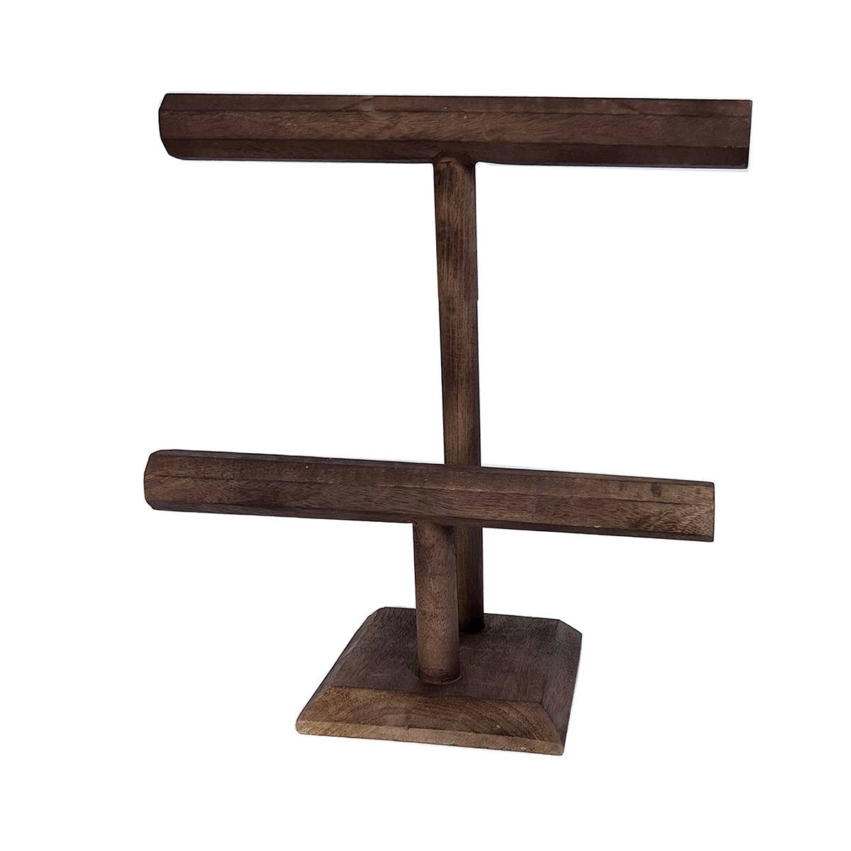 Medium Dual Hexagon T-Bar Wooden Display - Brown