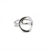 Silver Plated Adjustable Ring - Open Circle