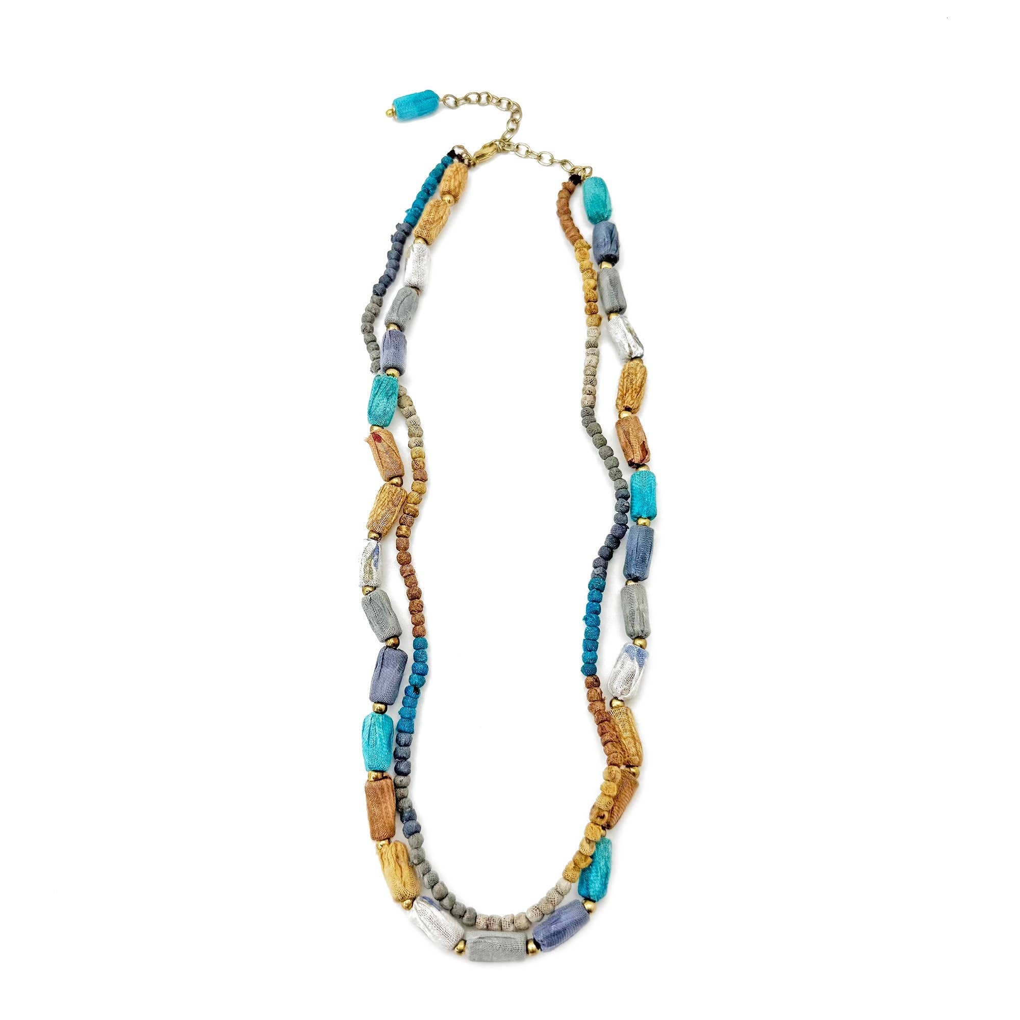 Aasha Monochrome Kantha Handcrafted Chunky Short Necklace