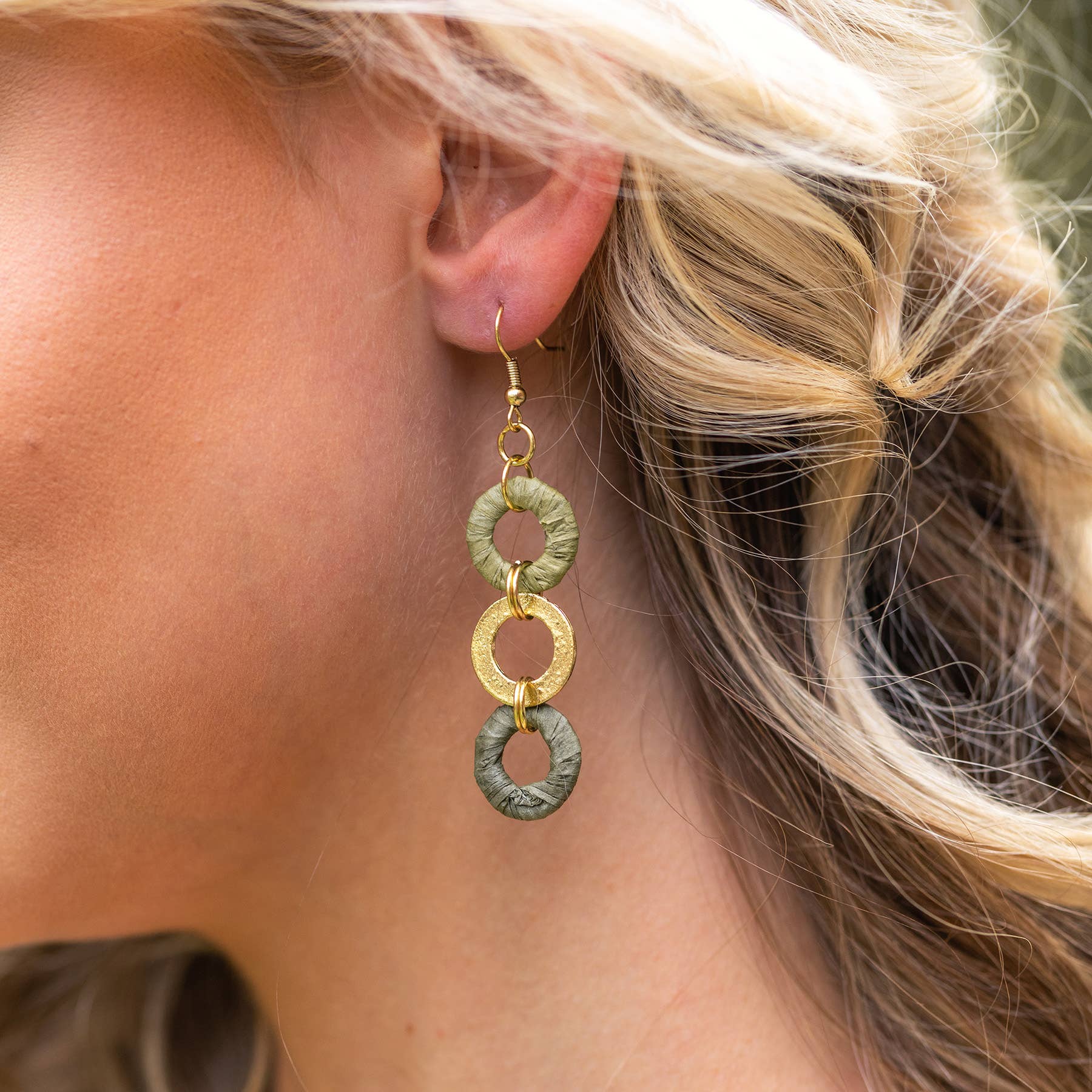 Raffia Rings Earring Prepack - 12 Assorted Earrings