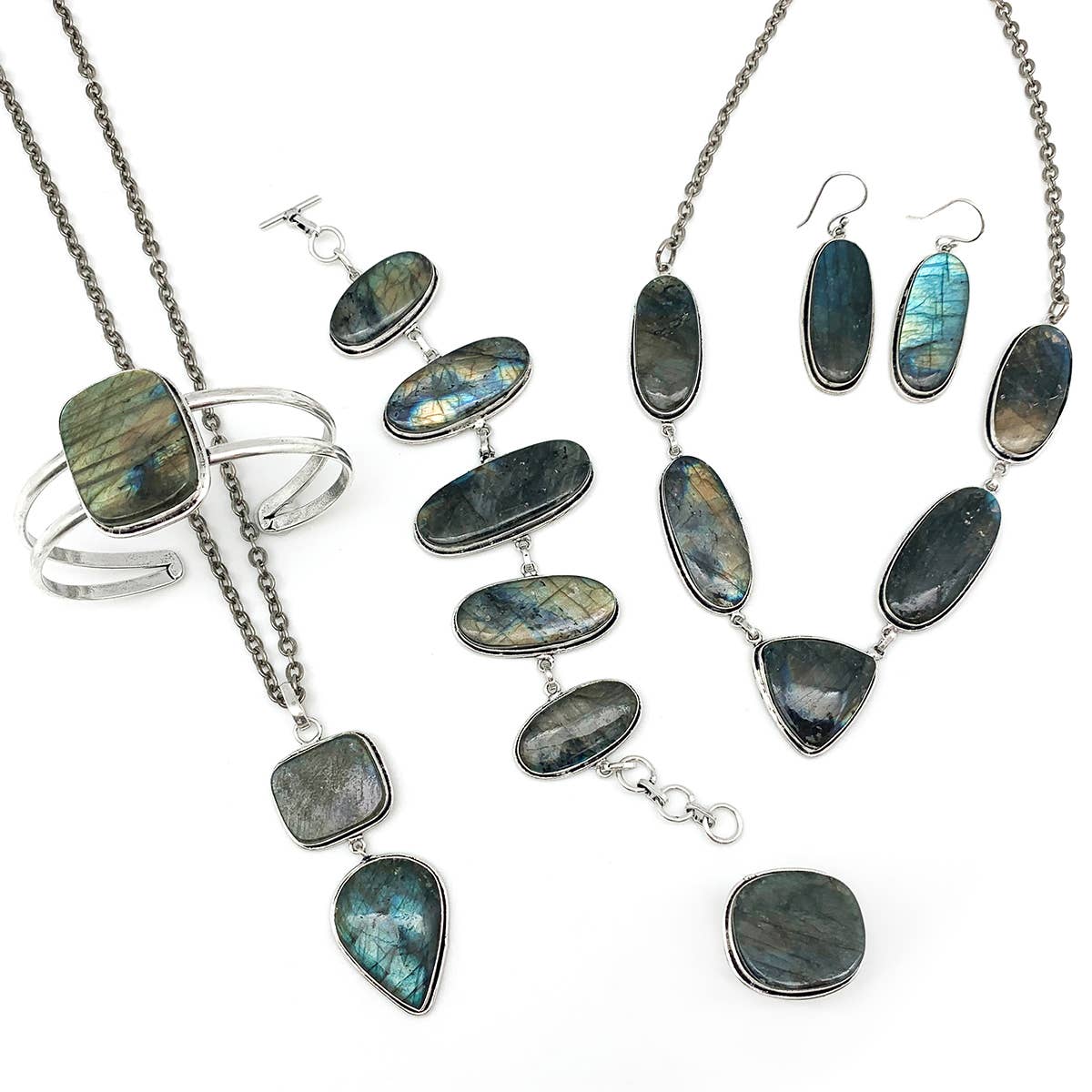 Kashi Semiprecious Stone Earrings - Labradorite