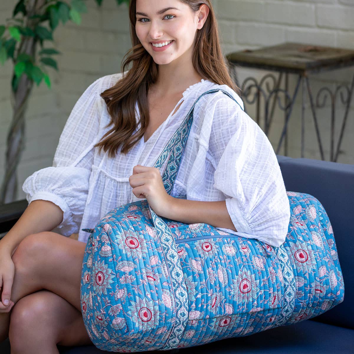 Chippa Sapphire Blooms Jumbo Duffle