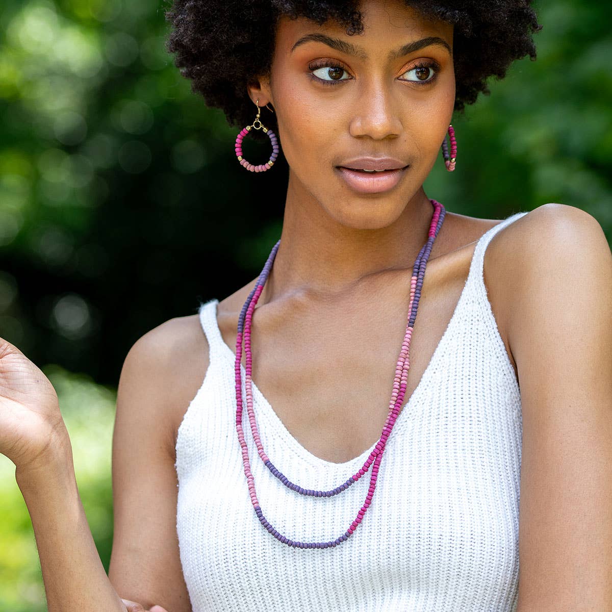 Prismatic Hues Necklace - Fuchsia, Pink, Purple
