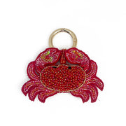 Seed Bead Red Crab Key Ring