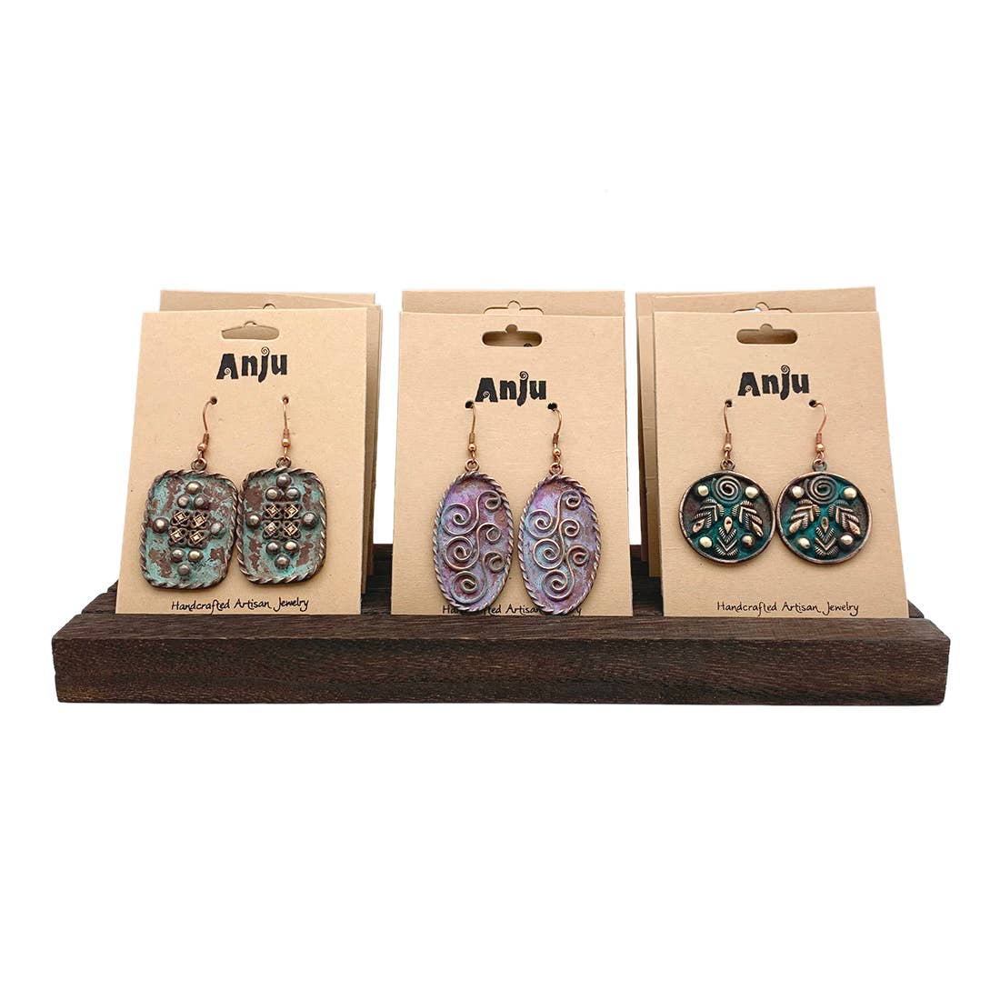 Vintage Copper Patina Earrings Prepack without Display