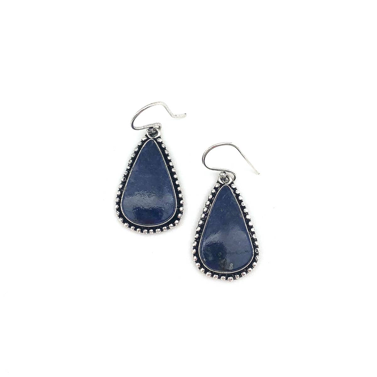 Handcrafted Kashi Semiprecious Stone Earrings - Sodalite