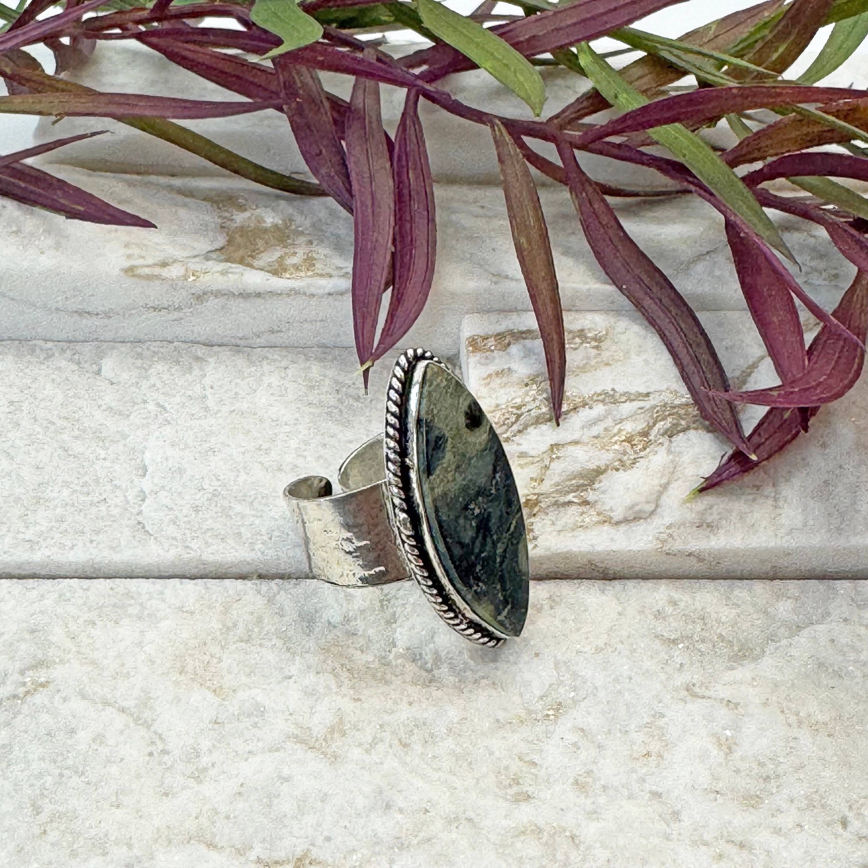 Kashi Semiprecious Large Stone Ring - Ruby Zoisite