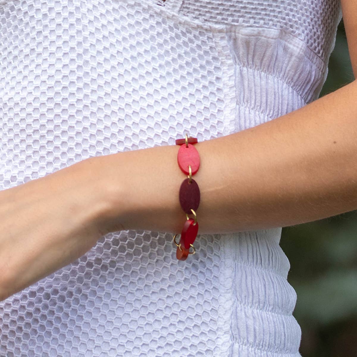 Omala Rosy Cheeks Bracelet - Small Ovals with Toggle Clasp