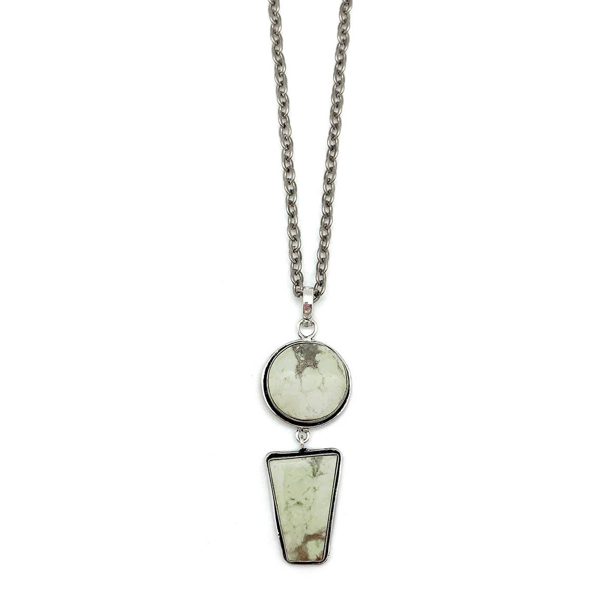 Handcrafted Semiprecious Stone Necklace- Lemon Chrysoprase