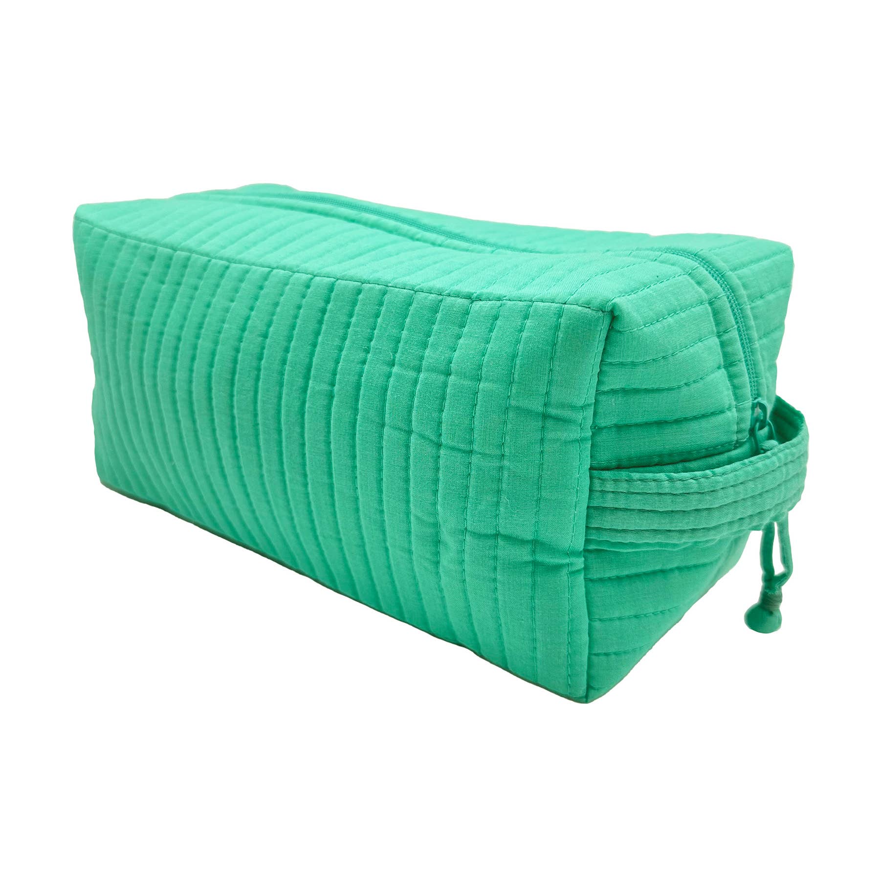 Aviva Collection - Quilted Solid Cotton Cosmetic Bag
