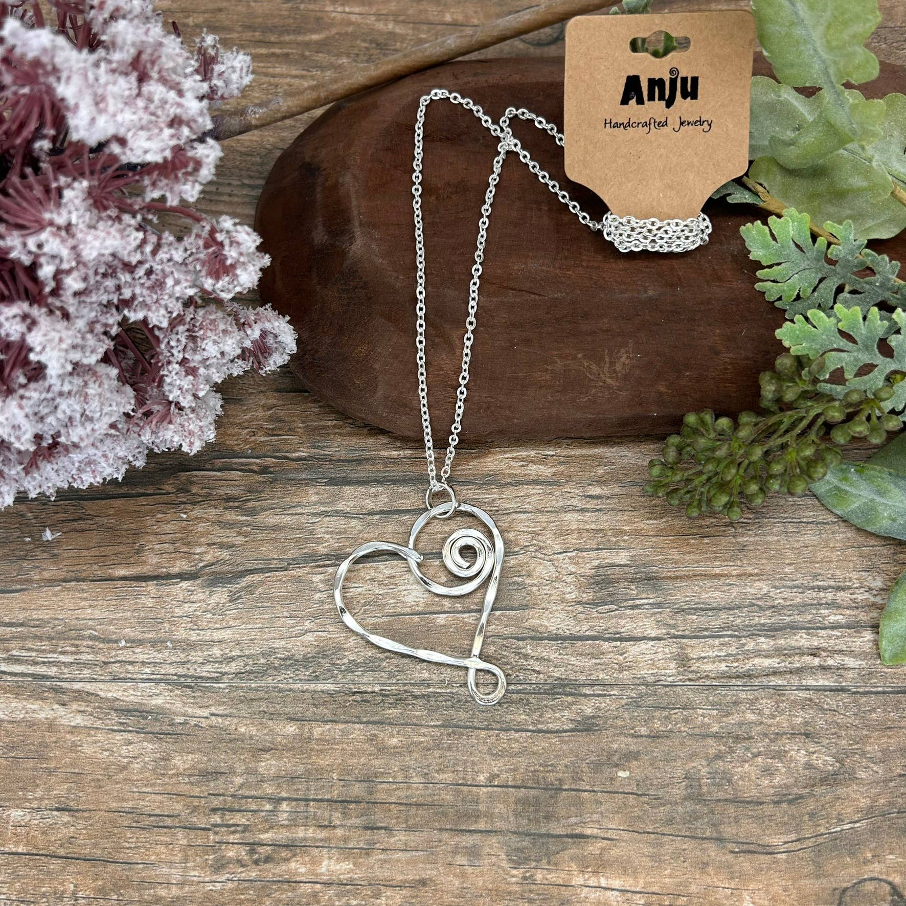 Silver Plated Pendant Necklace - Heart