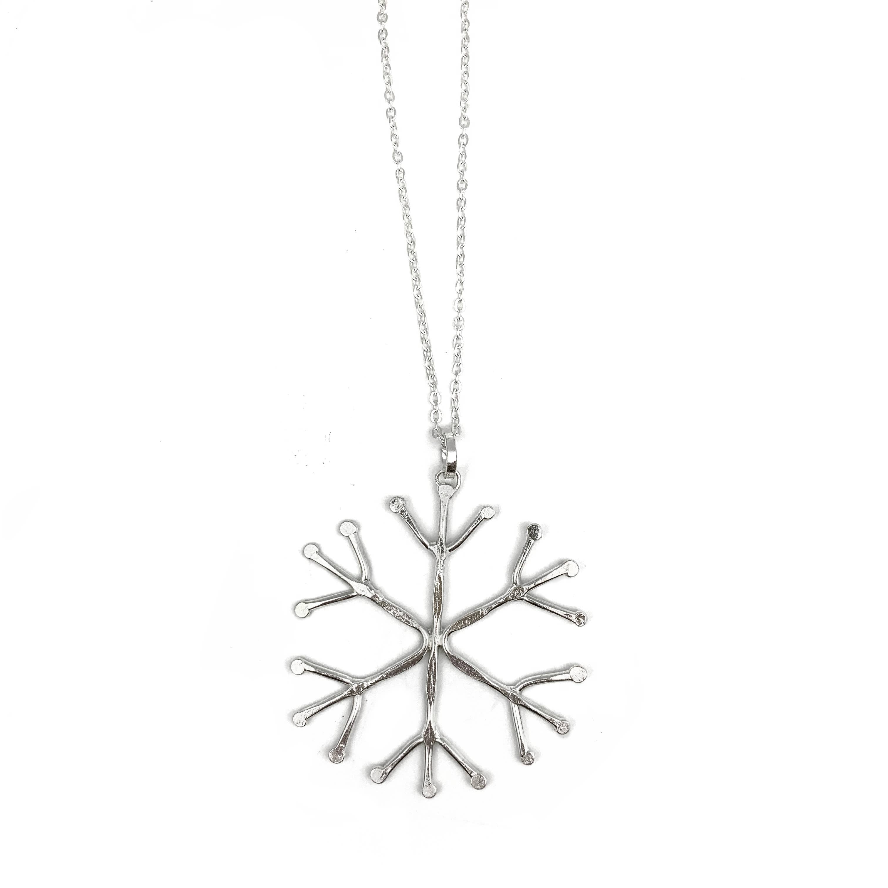 Silver Plated Pendant Necklace - Snowflake