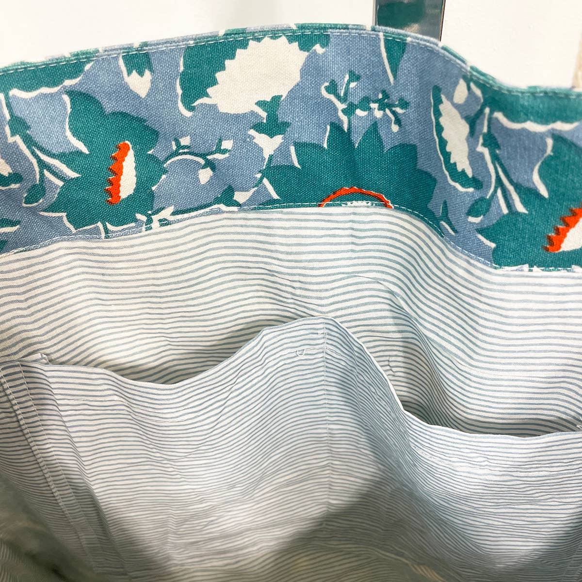 Handcrafted Canvas Bag with Block-Printed  Serene Petals