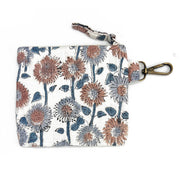 Quilted Block-Printed Travel Pouch - Daisy Fields