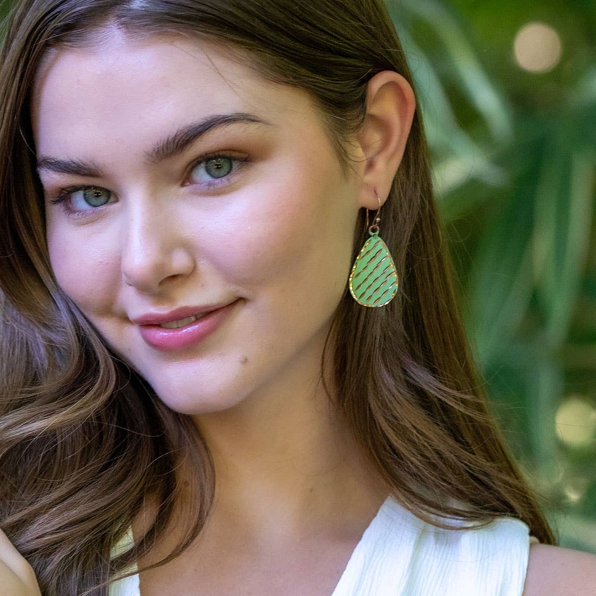 Patina Engraved Copper Earrings Pre-Pack with Display