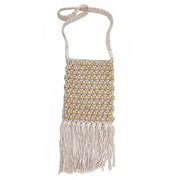 Coco Bag - Cotton Macrame sling bag with wood beads