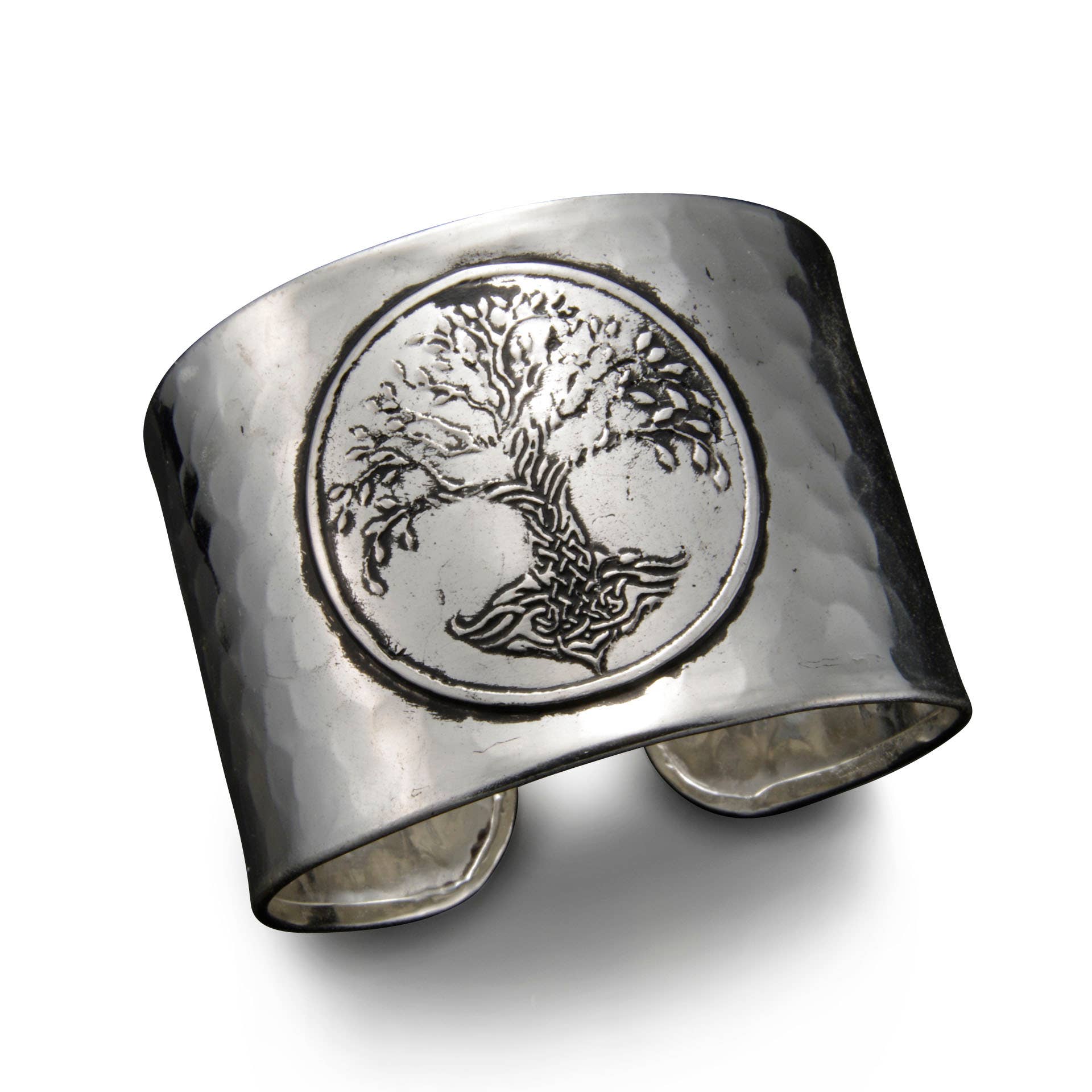 Silver Plated Adjustable Cuff Bracelet - Tree of Life