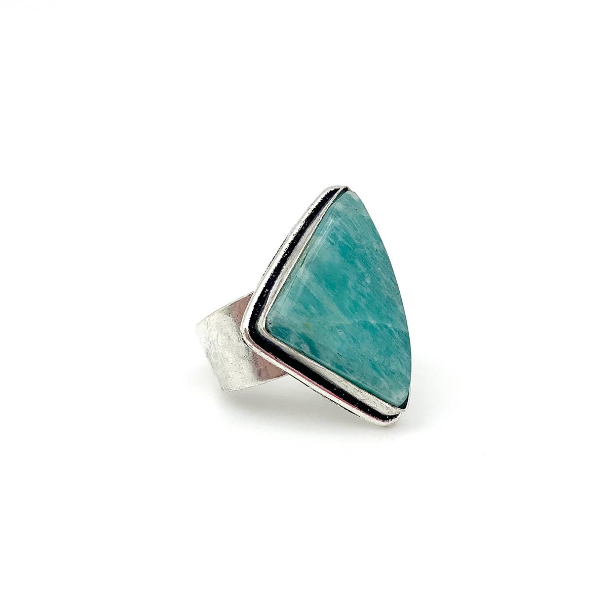 Handcrafted Kashi Semiprecious Stone Ring - Amazonite