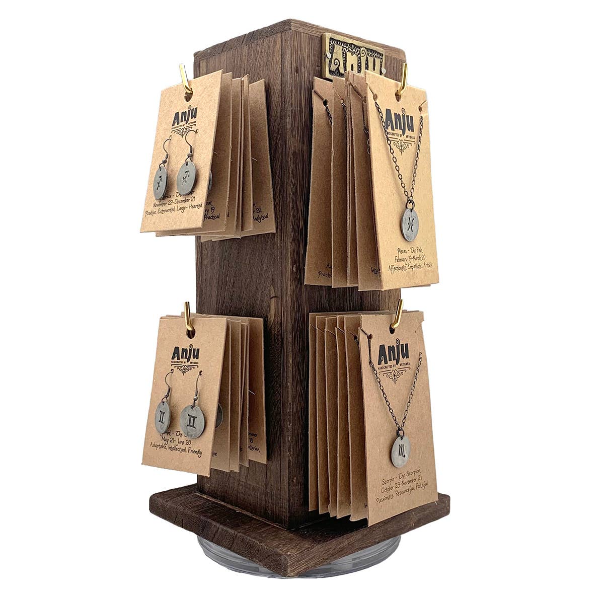 Zodiac Pewter Necklace and Earring Prepack (with Display)